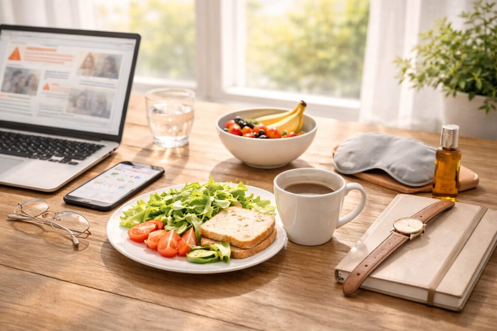 ヴィーガンは老けると言われる原因や誤解を表現した、食事と暮らしのイメージ写真