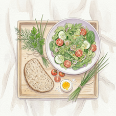 ヴィーガンライフスタイルを象徴する植物性食品のイメージ画像