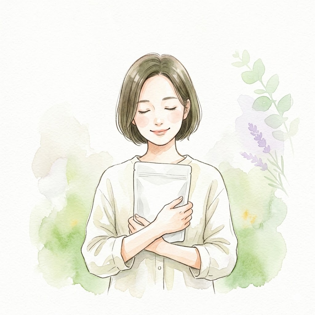 アレルゲンフリーで安心な植物性プロテインを大切に抱える女性