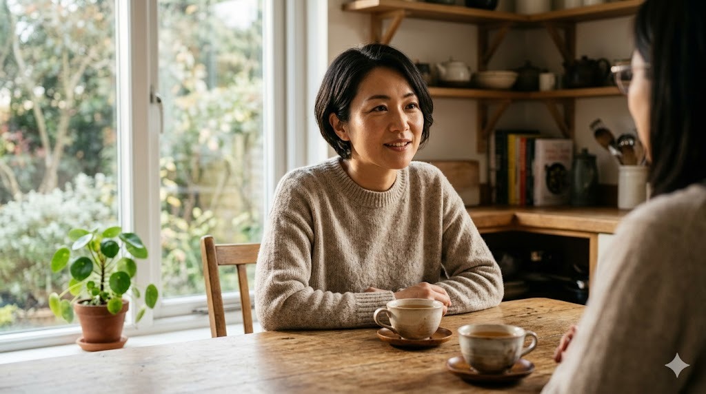 閉経・カルシウム・骨の不安に向き合う40代女性 対話的な構図