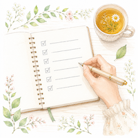 宅配選びの6つの比較軸を書き出したノートの水彩イラスト