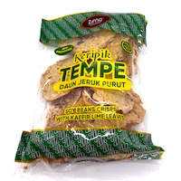 テンペの本場インドネシアのお菓子テンペチップス。ZONAのテンペチップス(ライムリーフ味)の袋